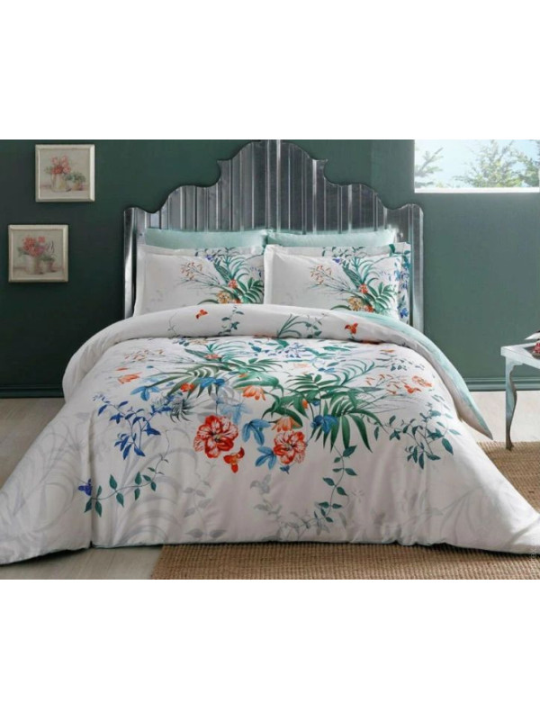 Постельное белье Tac Aden yesil сатин Deluxe евро