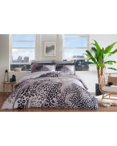 Постельное белье Tac Berio gri сатин Deluxe евро