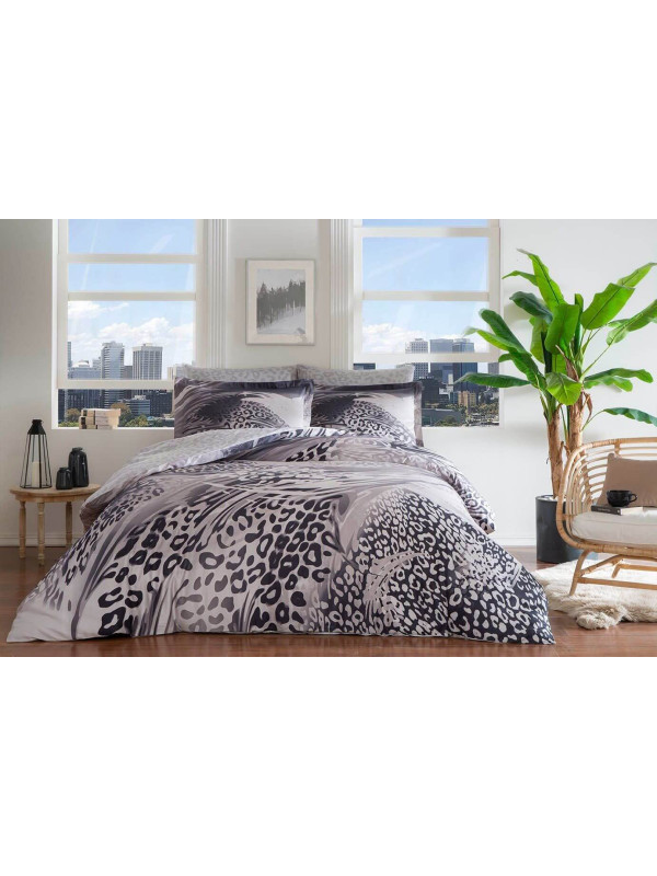 Постельное белье Tac Berio gri сатин Deluxe евро