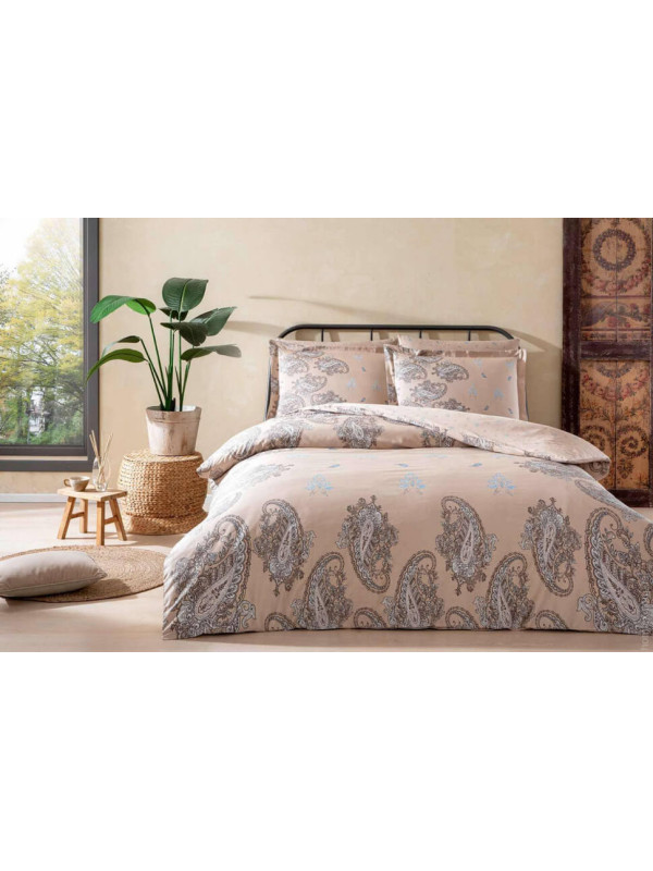 Постельное белье Tac Herna bej сатин Deluxe евро