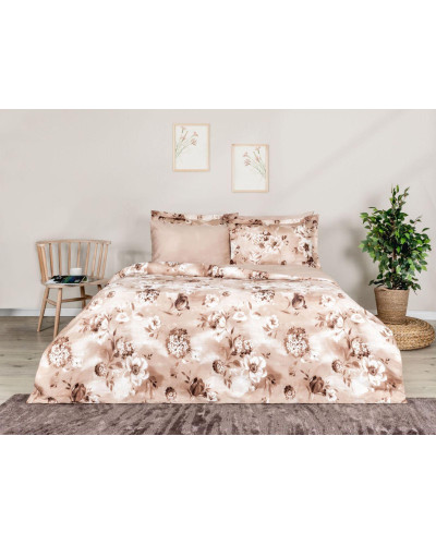 Постельное белье Tac Vesta bej сатин Deluxe евро