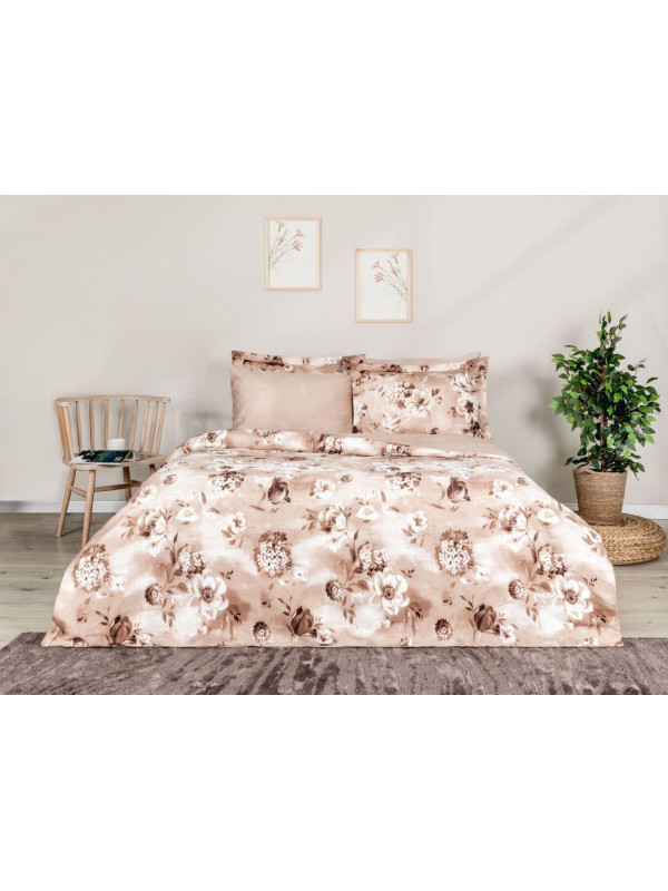 Постельное белье Tac Vesta bej сатин Deluxe евро