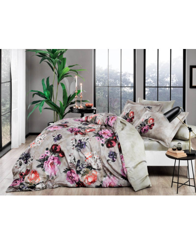 Постельное белье Tac Selva bej сатин digital евро