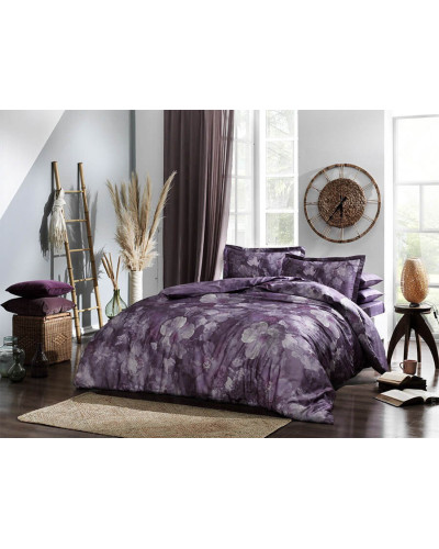 Постельное белье Tac Bogeme mor сатин digital евро