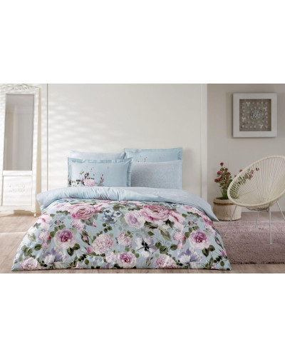 Постельное белье Tac Jardin mavi сатин digital евро