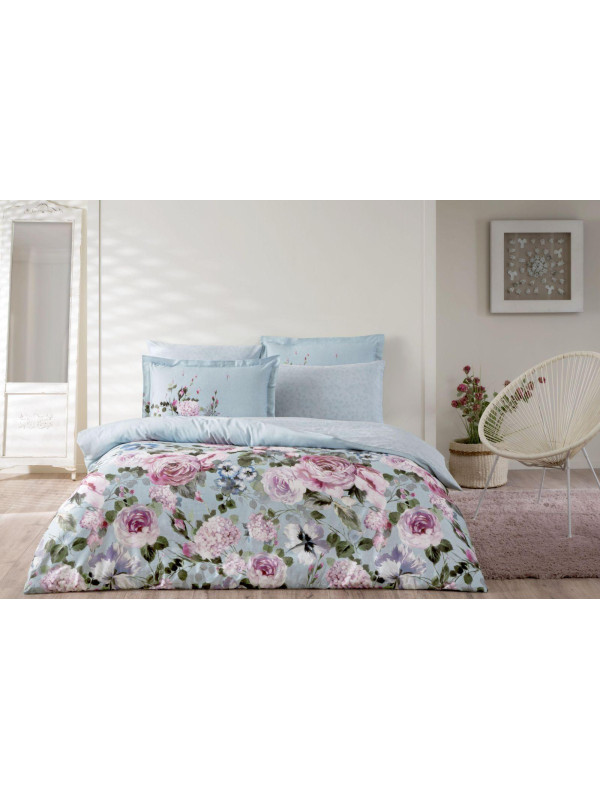 Постельное белье Tac Jardin mavi сатин digital евро