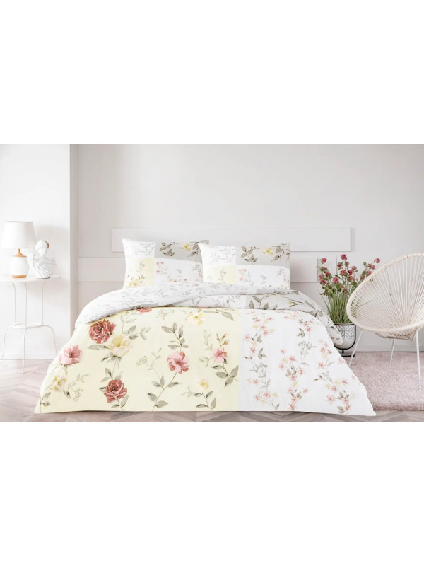 Постельное белье Tac Sandra ekru ранфорс евро
