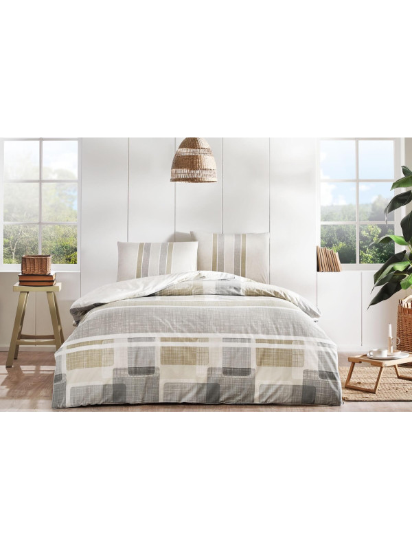 Постельное белье Tac Domino kahve ранфорс евро