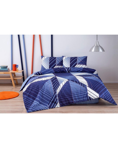 Постельное белье Tac Silva lacivert ранфорс евро на резинке