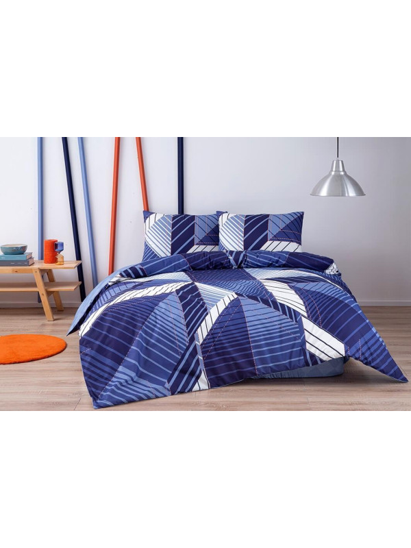 Постельное белье Tac Silva lacivert ранфорс евро на резинке