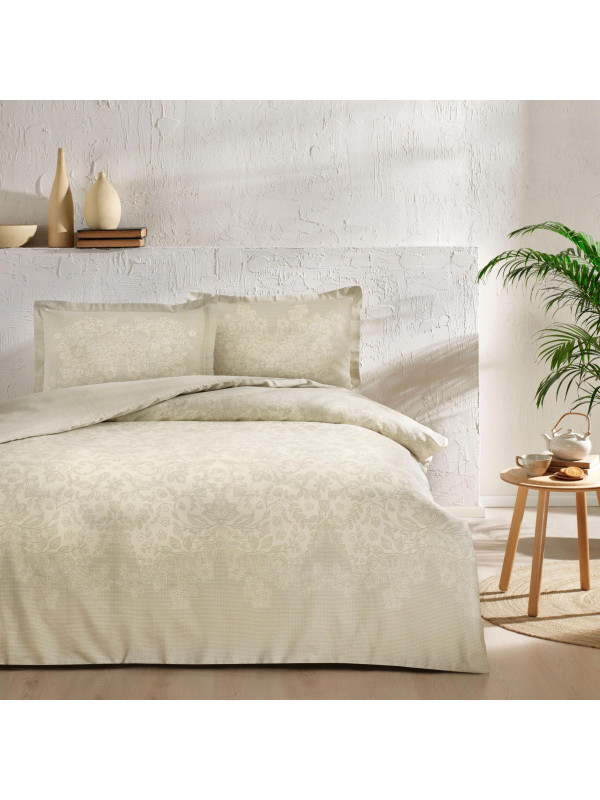 Постельное белье Tac Herta bej сатин евро