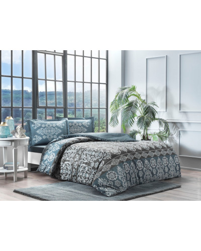 Постельное белье Tac Savion petrol сатин евро