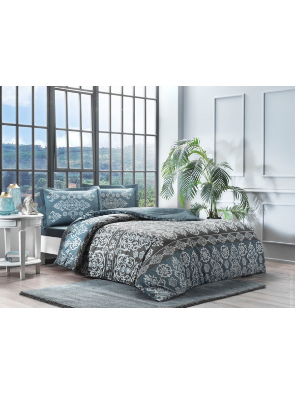 Постельное белье Tac Savion petrol сатин евро