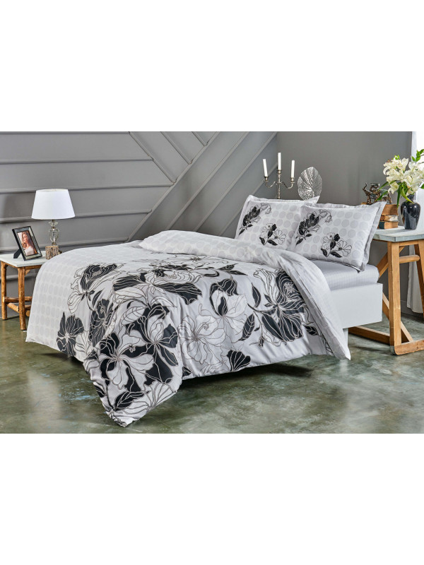 Постельное белье Tac Sharon gri сатин евро