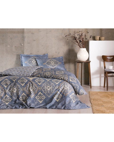 Постельное белье Tac Marilla lacivert сатин евро