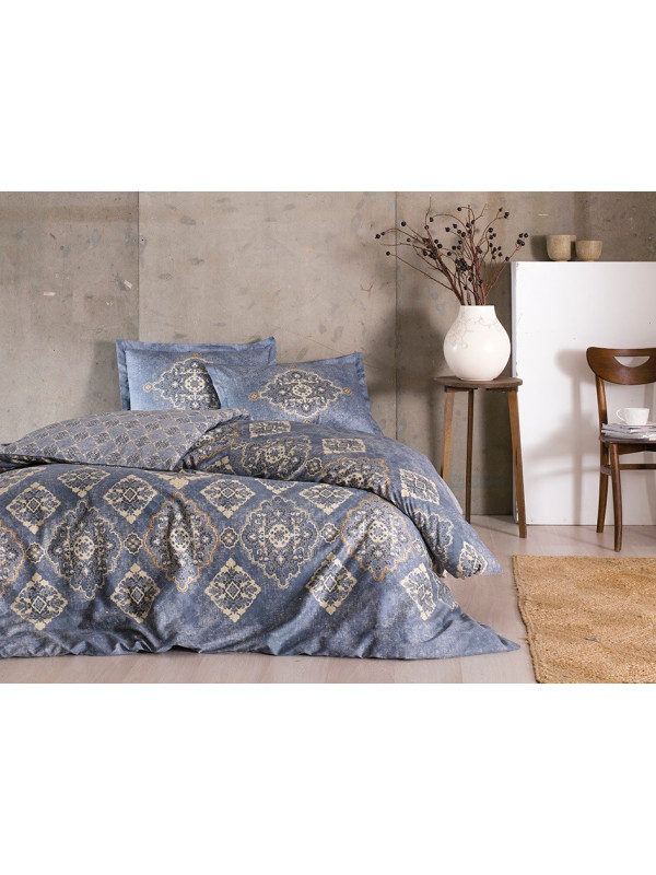 Постельное белье Tac Marilla lacivert сатин евро