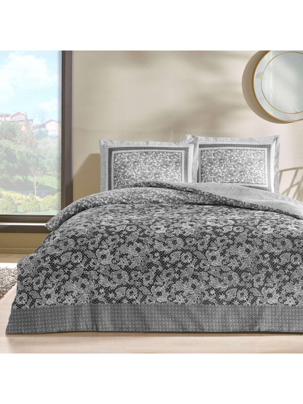 Постельное белье Tac Amelia antracit сатин евро