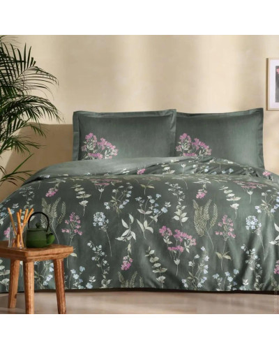 Постельное белье Tac Ruth yesil сатин евро