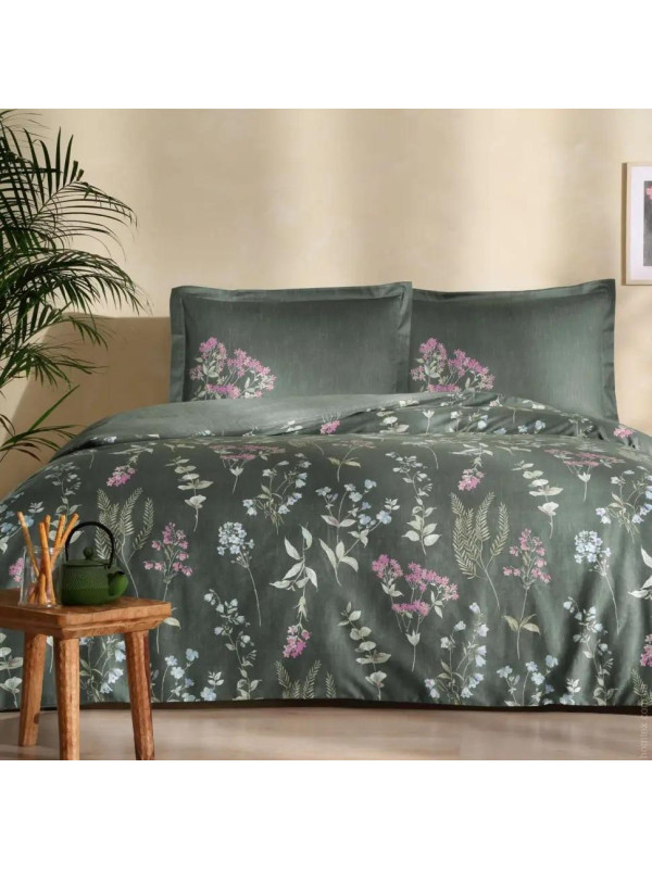 Постельное белье Tac Ruth yesil сатин евро