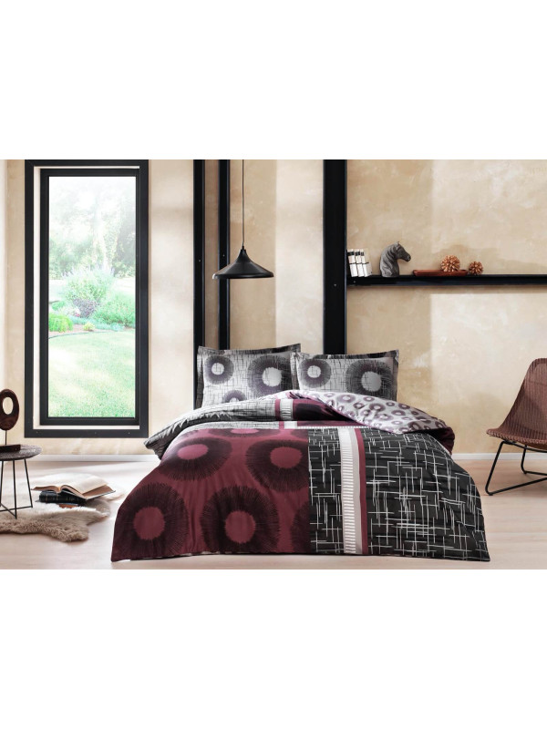 Постельное белье Tac Lionel bordo сатин евро