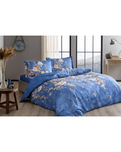 Постельное белье Tac Roanne mavi сатин евро