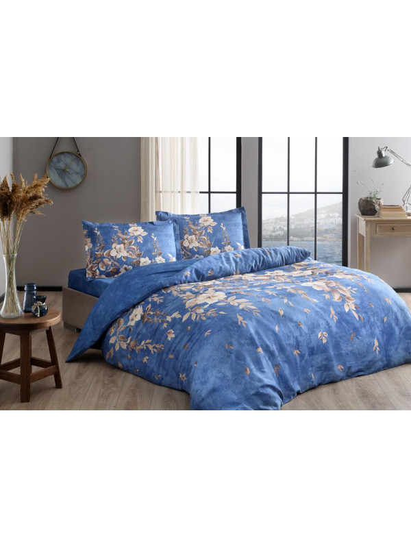 Постельное белье Tac Roanne mavi сатин евро