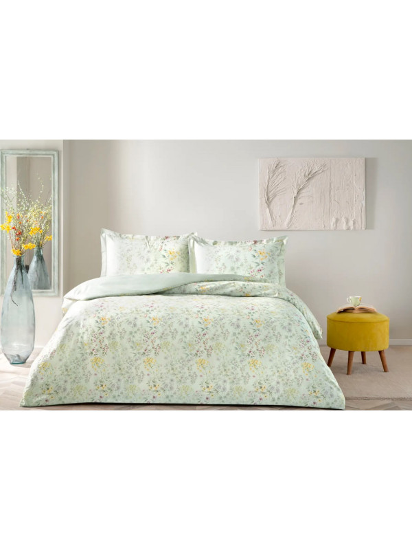 Постельное белье Tac Cassie yesil сатин евро Постельное белье Tac Cassie yesil сатин евро