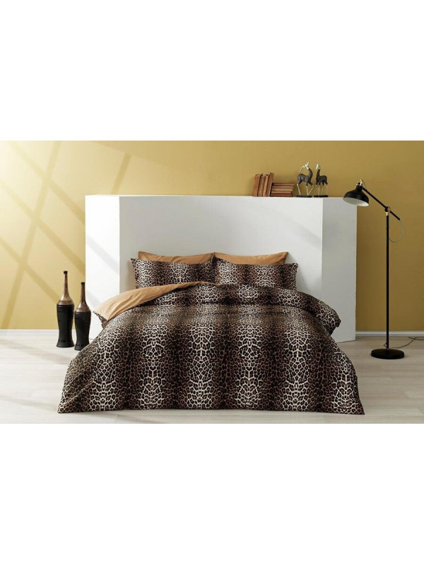 Постельное белье Tac Leopard kahve сатин полуторное