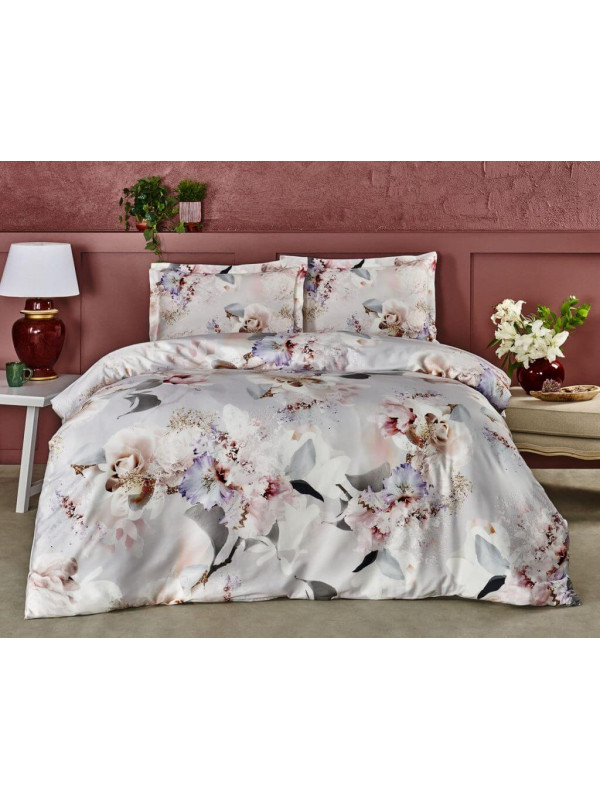 Постельное белье Tac Evander gri сатин полуторное