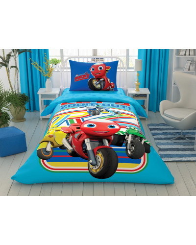 Подростковое постельное белье Tac Disney Ricky Zoom ранфорс полуторное на резинке
