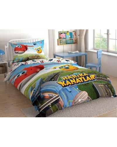 Підліткова постільна білизна Tac Disney Harika Kanatlar Super Team ранфорс полуторна на гумці