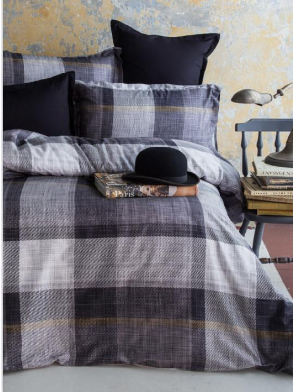 Постельное белье Issimo Home Dunloe black сатин digital полуторное