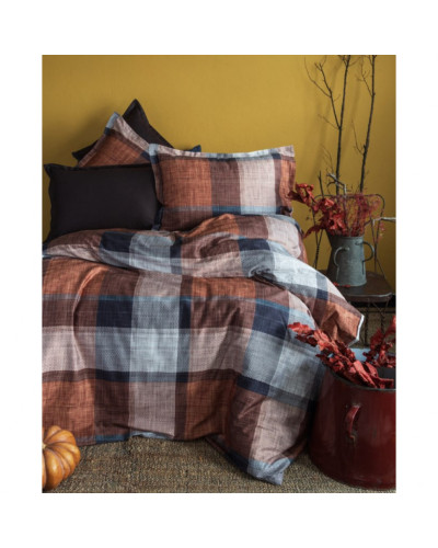 Постельное белье Issimo Home Dunloe cinnamon сатин digital полуторное