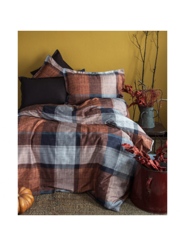 Постельное белье Issimo Home Dunloe cinnamon сатин digital полуторное