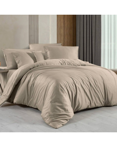 Постельное белье Sarev Monochrome natural beige делюкс сатин 300TC евро