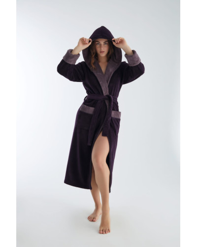 Халат женский nusa хлопок/бамбук модель 4145 с капюшоном mor, m