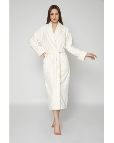 Халат женский nusa хлопок/бамбук модель 8650 без капюшона крем,  l/xl