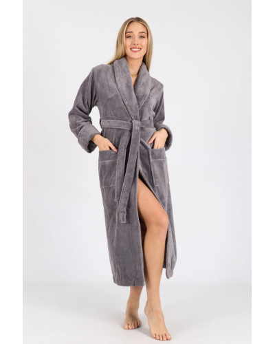 Халат женский nusa хлопок/бамбук модель 6895 серый, l/xl