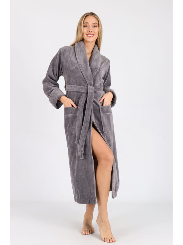 Халат женский nusa хлопок/бамбук модель 6895 серый, l/xl