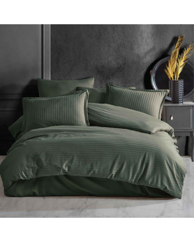 Постельное белье Clasy Haki страйп сатин евро
