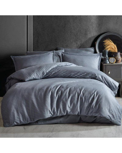 Постельное белье Clasy Antracite страйп сатин евро