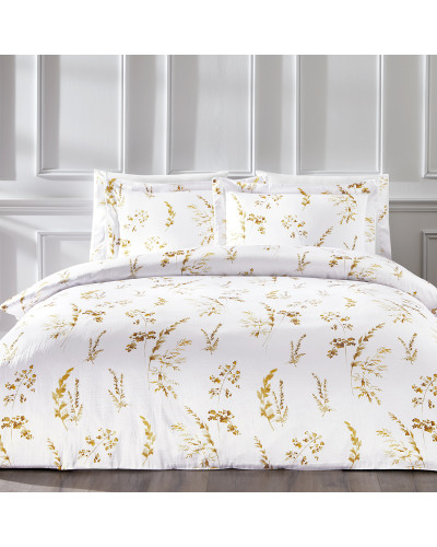 Постельное белье Tivolyo Home Cilyo beyaz делюкс сатин жатый шёлк евро