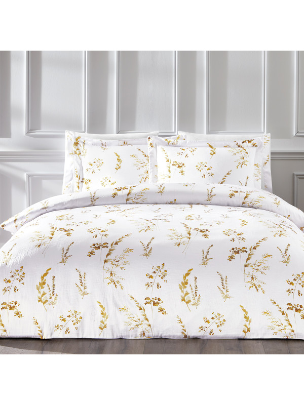 Постельное белье Tivolyo Home Cilyo beyaz делюкс сатин жатый шёлк евро