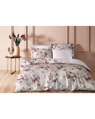 Постельное белье Tivolyo Home Melanio lila делюкс сатин жатый шёлк евро