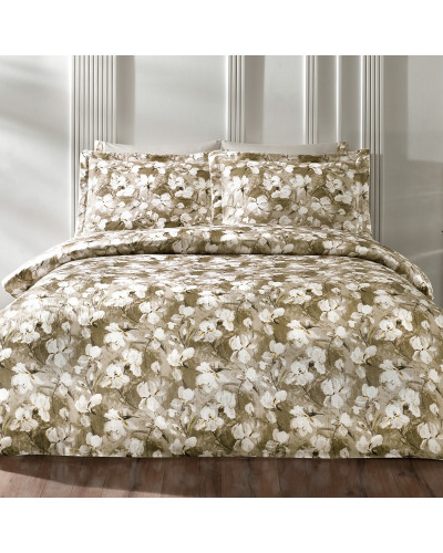 Постельное белье Tivolyo Home Valeria bej делюкс сатин жатый шёлк евро