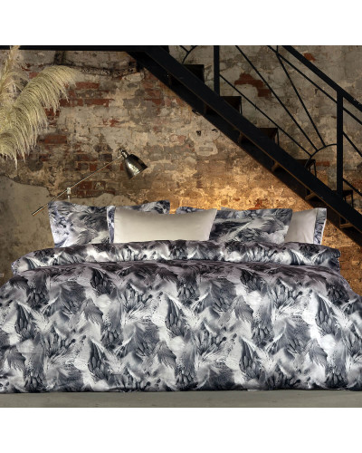 Постельное белье Tivolyo Home Genesis gri делюкс сатин жатый шёлк евро