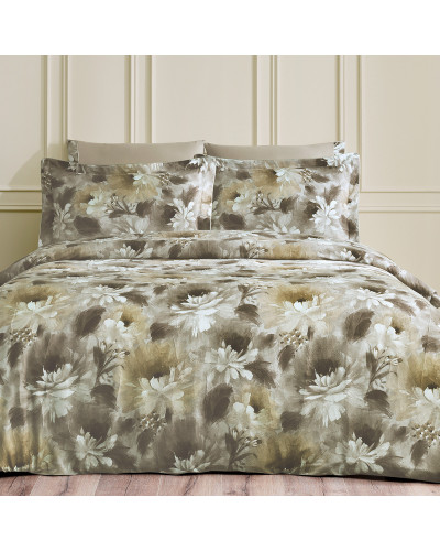 Постельное белье Tivolyo Home Flowery делюкс сатин жатый шёлк евро