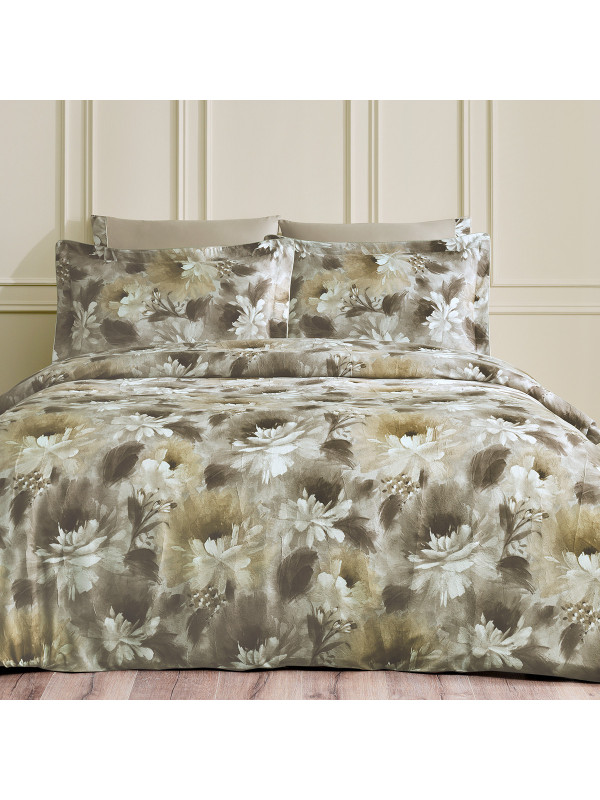 Постельное белье Tivolyo Home Flowery делюкс сатин жатый шёлк евро