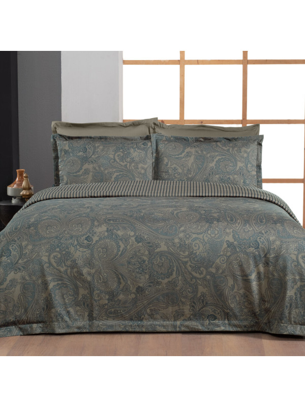 Постельное белье Sarev Keanna mavi делюкс сатин 300ТС евро