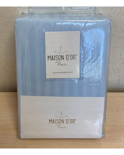 Простынь сатиновая Maison D'or blue 240x260 + наволочки 2-50x70